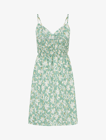 Robe imprimé feuillage à détail irisé - Vert d&