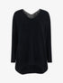Pull long à détail dentelle au dos - Noir - 1