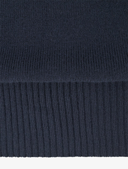 Pull droit manches chauve-souris et col bateau - Marine - 3