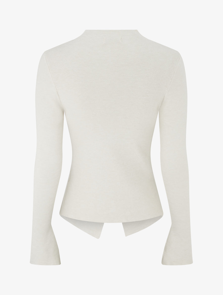 Gilet en maille effet ruché - Beige - 2