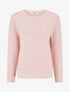 Pull uni texturé à col rond - Rose - 1