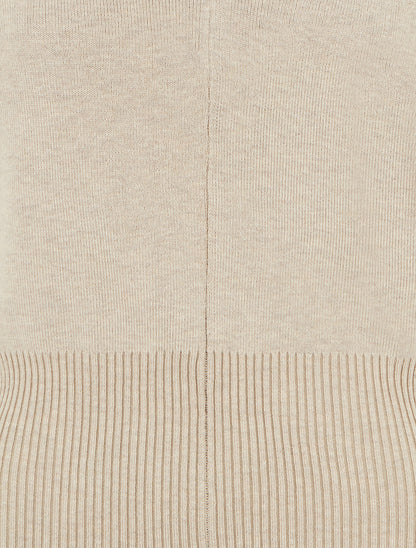 Pull uni à col V - Taupe - 3
