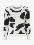 Pull en maille imprimé vache - Blanc - 1