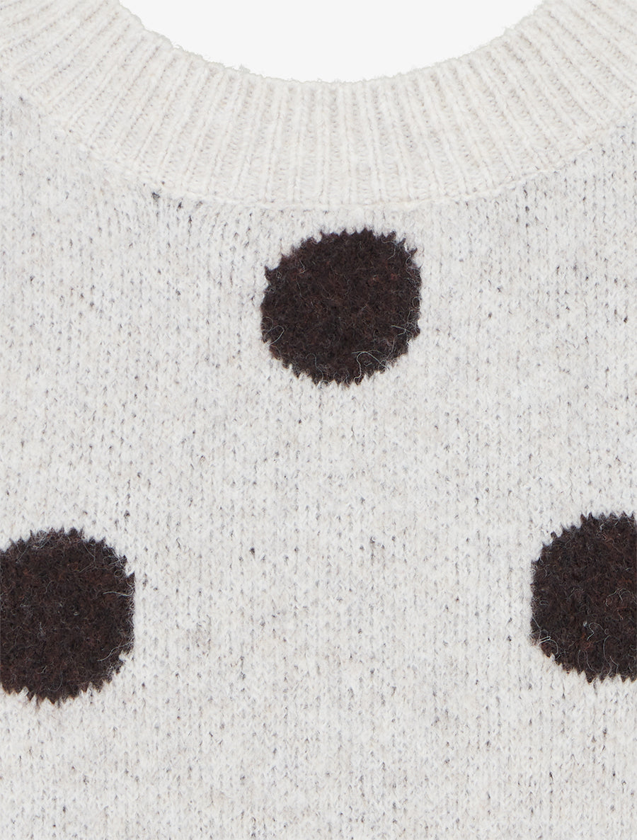 Pull en maille à pois - Gris clair - 3