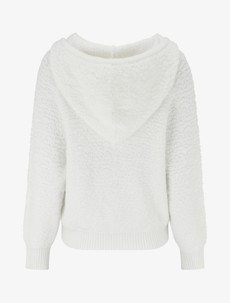 Sweat à capuche en maille bouclée - Blanc - 2