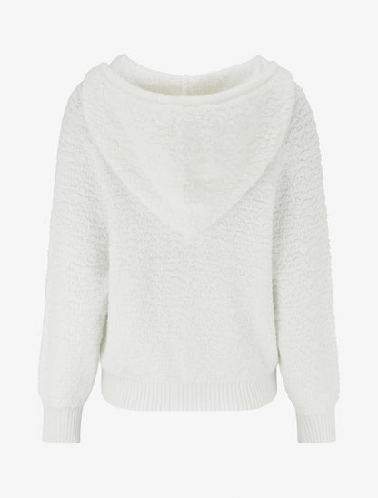Sweat à capuche en maille bouclée - Blanc - 2