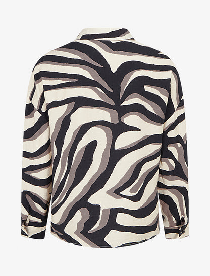 Chemise fluide imprimé tigré - Taupe - 2