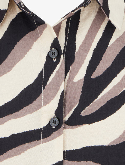 Chemise fluide imprimé tigré - Taupe - 3