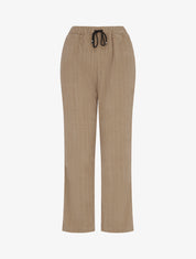 Pantalon droit en velours style maille - Taupe - 1
