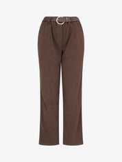 Pantalon droit en velours côtelé - Marron - 1