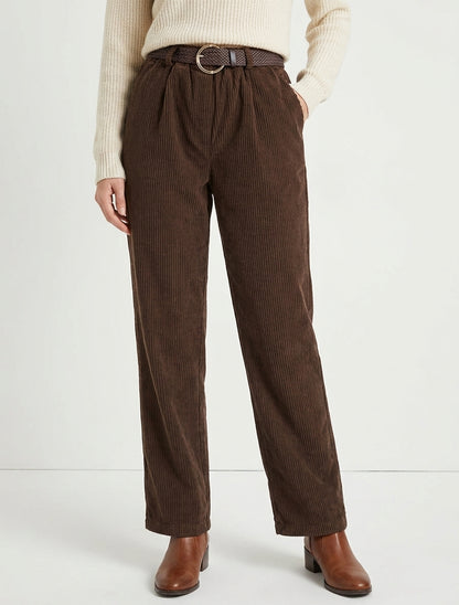 Gerade geschnittene Cordhose - Braun
