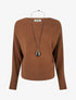 Pull droit en maille côtelée à manches chauve-souris - Camel - 1