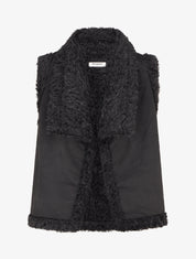 Veste sans manches effet daim - Noir - 1
