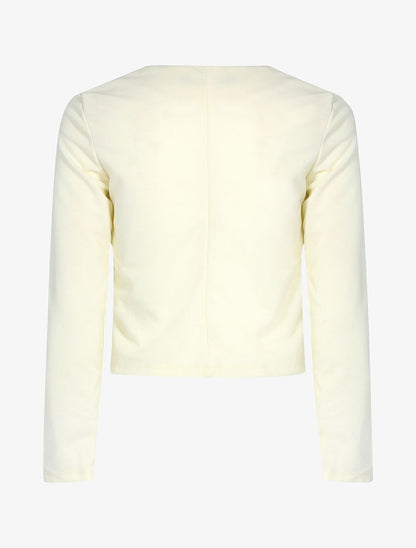 Veste courte à col rond - Beige - 2