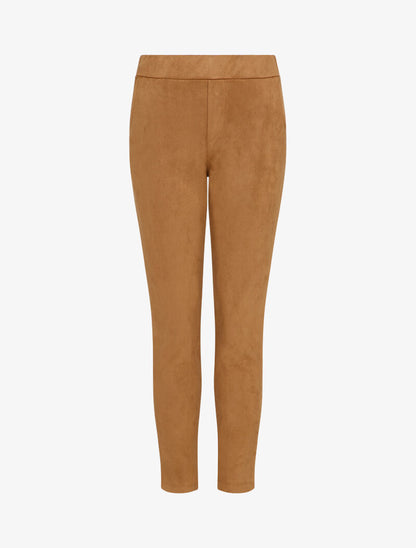 Pantalon droit effet nubuck - Camel - 1