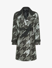 Manteau croisé à imprimé pied de coq - Vert - 1