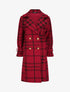 Manteau à carreaux style trench - Bordeaux - 1