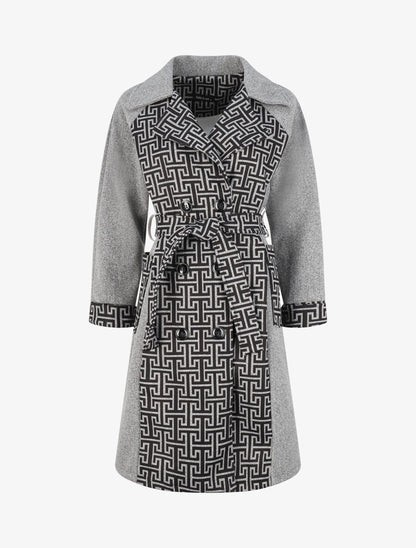 Manteau à motif grec - Gris - 1