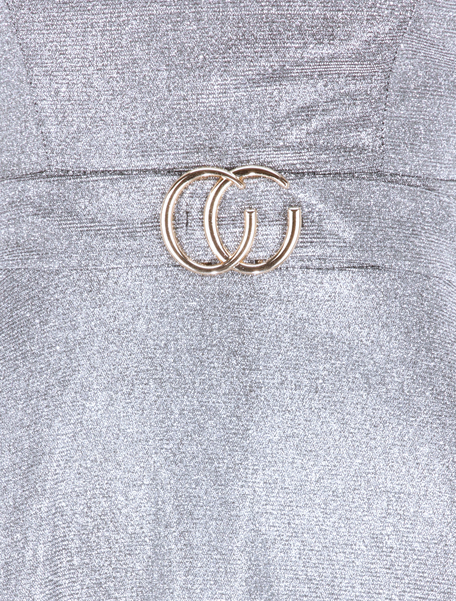 Robe longue à col V et paillettes - Argent - 3