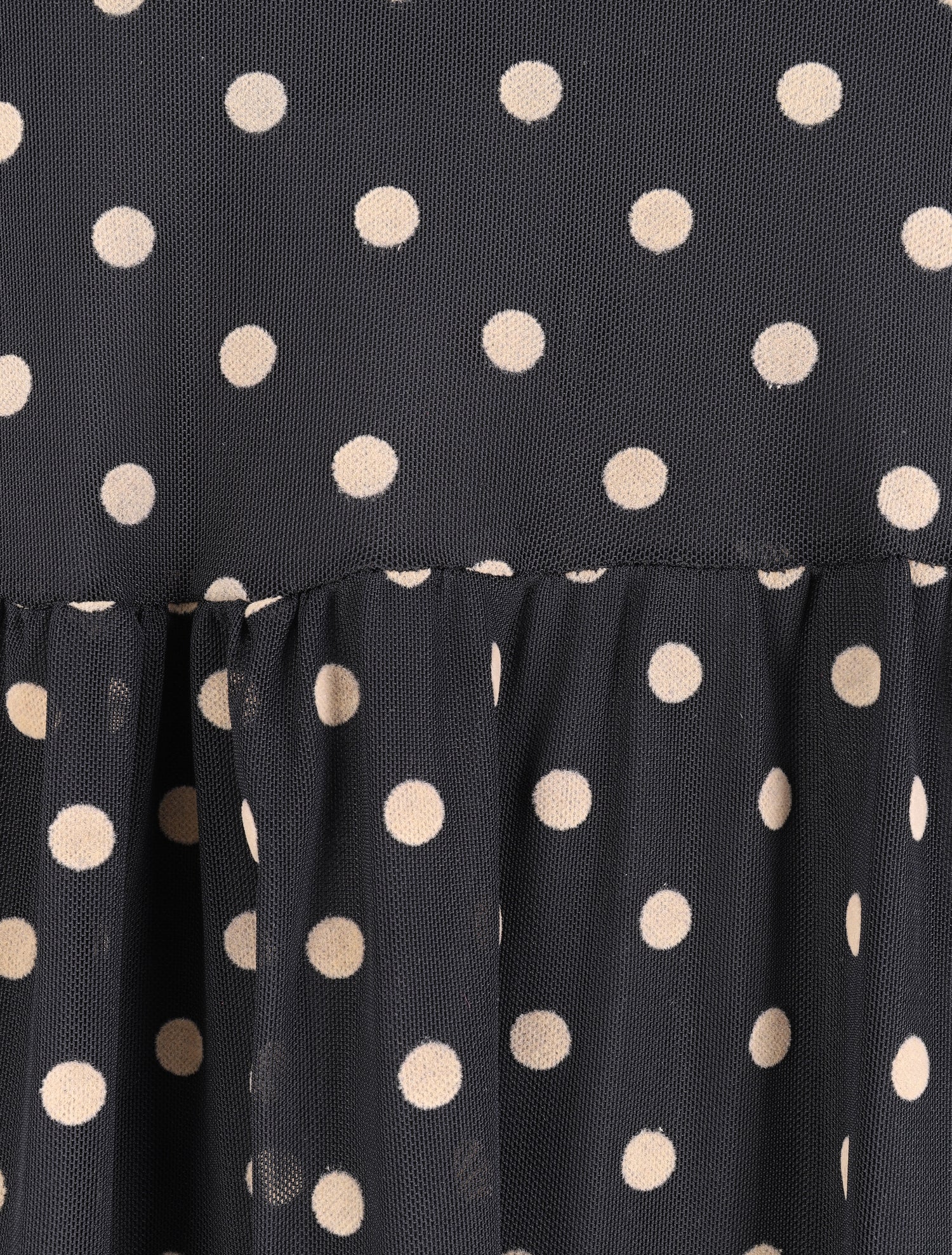 Robe plumetis à col volanté - Beige - 3