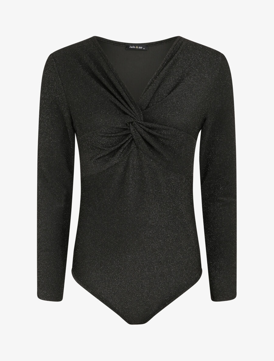 Body irisé à col torsadé - Noir - 3