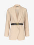 Veste à ceinture contrastante - Beige - 3