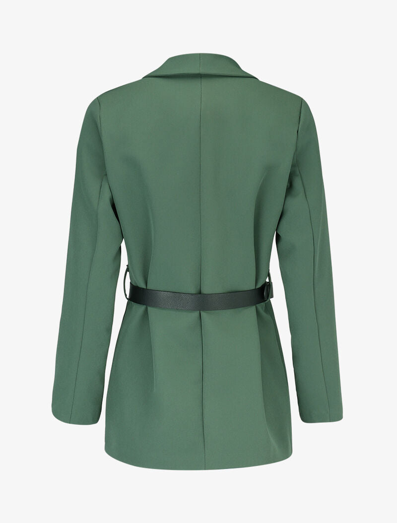 Veste à ceinture contrastante - Kaki - 2