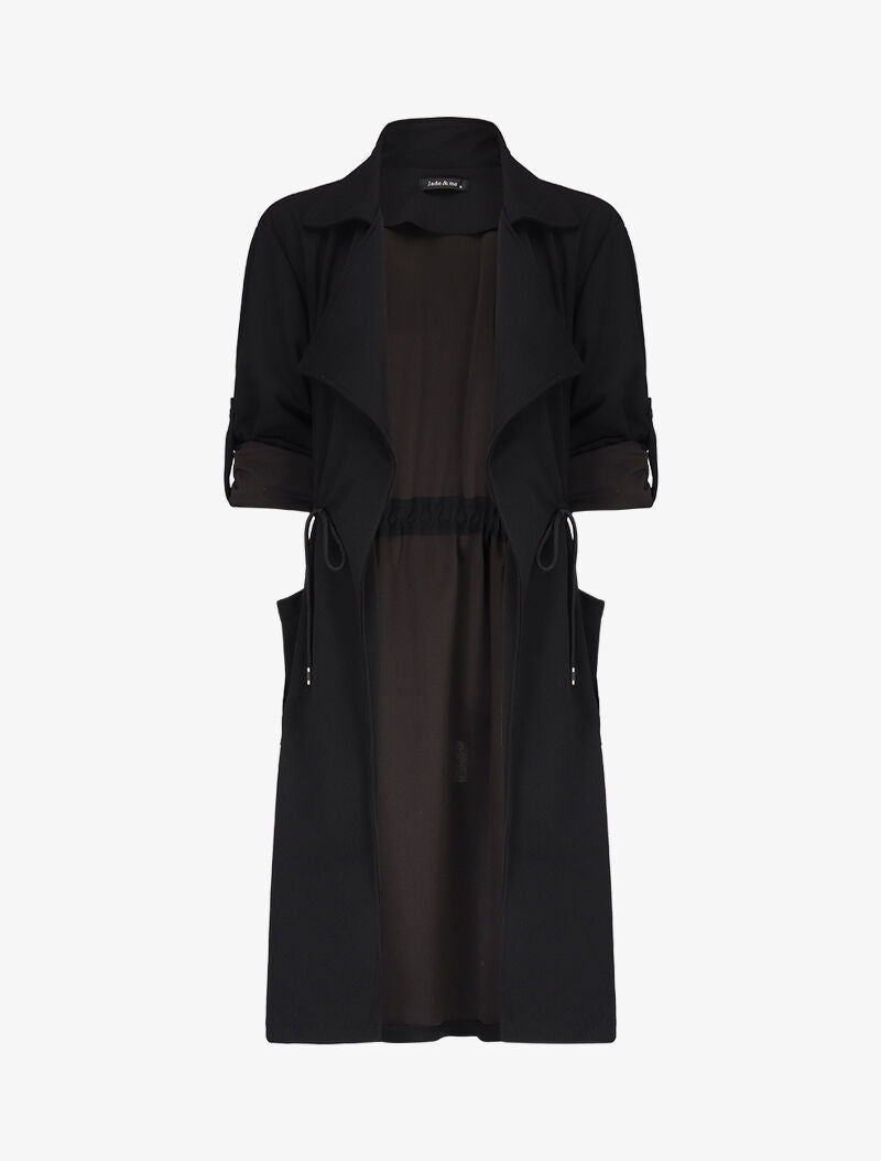 Veste fluide à pans biseautés - Noir - 1