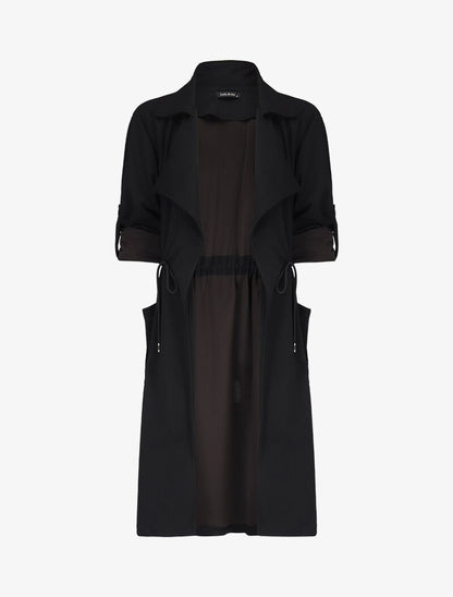 Veste fluide à pans biseautés - Noir - 1