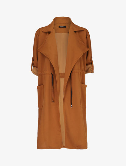 Veste fluide à pans biseautés - Camel - 1