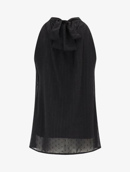 Top en voile à imprimés - Noir - 2