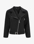 Veste zippée à bord ceinturé - noir - 1