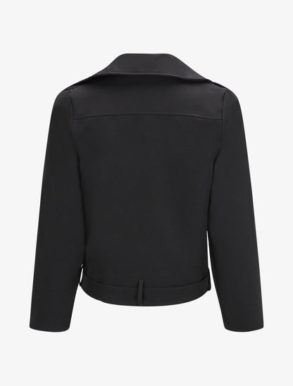 Veste zippée à bord ceinturé - noir - 2