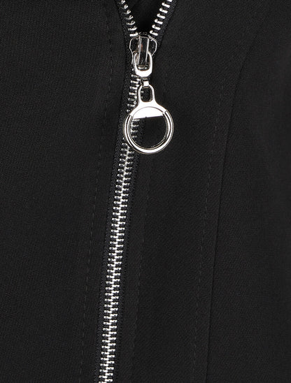 Veste zippée à bord ceinturé - noir - 3