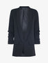 Blazer satiné à manches plissées - Noir - 3