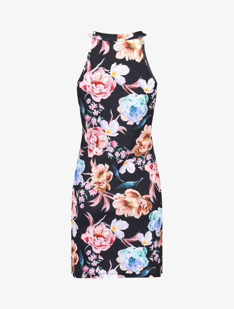 Robe côtelée à imprimés - Noir - 2