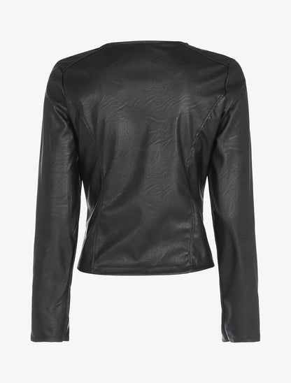 Veste ajustée en simili - Noir - 2