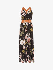 Robe à imprimés et bretelles simili - Noir - 3
