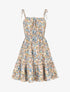 Robe imprimée à col carré - Ecru - 3