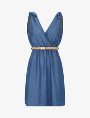 Robe en jean cache coeur - Bleu denim - 3
