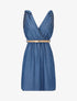 Robe en jean cache coeur - Bleu denim - 3