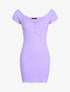 Robe côtelée extra courte - Lilas - 3