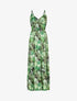 Robe longue imprimé fougères tropicales - Noir - 1