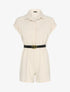 Combishort texturé à ceinture simili - Beige - 1