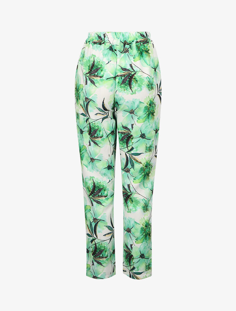 Pantalon carotte à imprimés - Vert menthe - 2