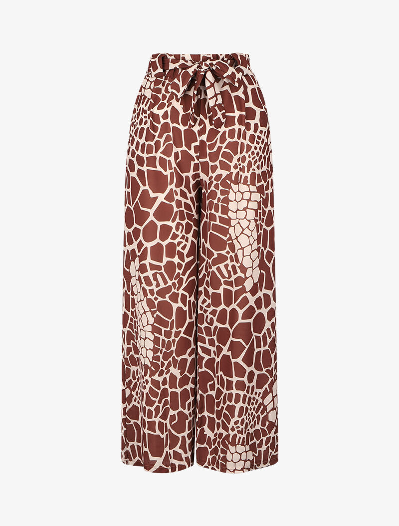 Jupe culotte à imprimé girafe - Marron - 1