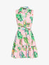 Robe à col chemise et imprimé tropical - Rose - 3