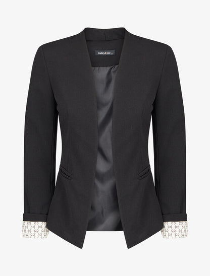 Blazer à revers imprimé graphique - Noir - 2