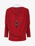Pull fin à col bénitier et manches dolman - Bordeaux - 4