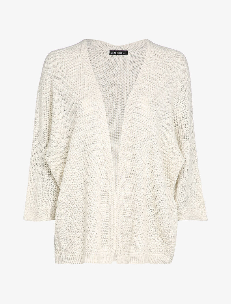 Gilet oversize à manches dolmans et détail en V au dos - Écru - 4